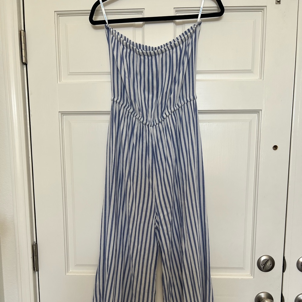 Blue Island romper with split legs